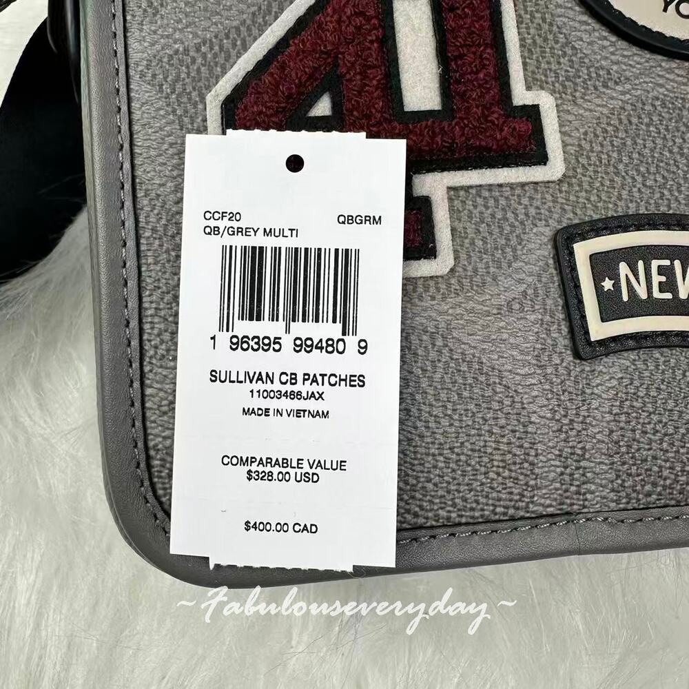 Coach Men's Sullivan Crossbody Bag In Maxi Signature Canvas With Patches CCF20 - Picture 6 of 9